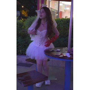 蕾丝妹绝密视角跟拍CD婚纱裙浅黄内429MB