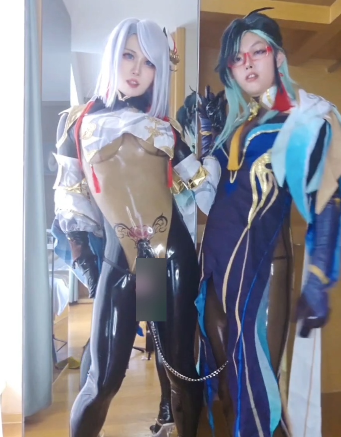 阿优胶衣男娘COS合集160G100部推特展示